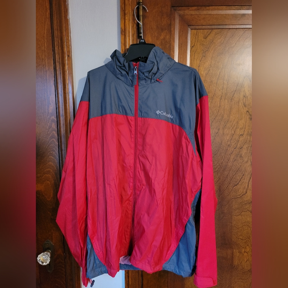 Columbia Windbreaker (Grey and Red)